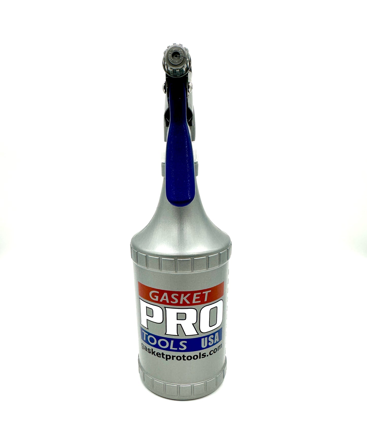 Gasket Pro 32oz 360-Degree Filter Bottle with Gray & Blue Delta Industries Spray Head - USA Designed & Assembled