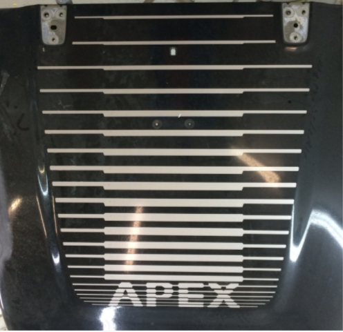 Limited Edition Jeep APEX Hood Decal – Cut from High-Performance Vinyl for Durability and Style.